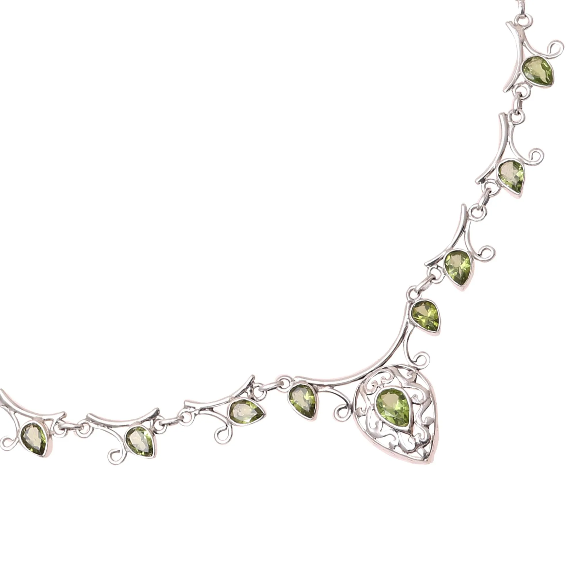 Peridot pendant necklace - Ivy Elegance | NOVICA