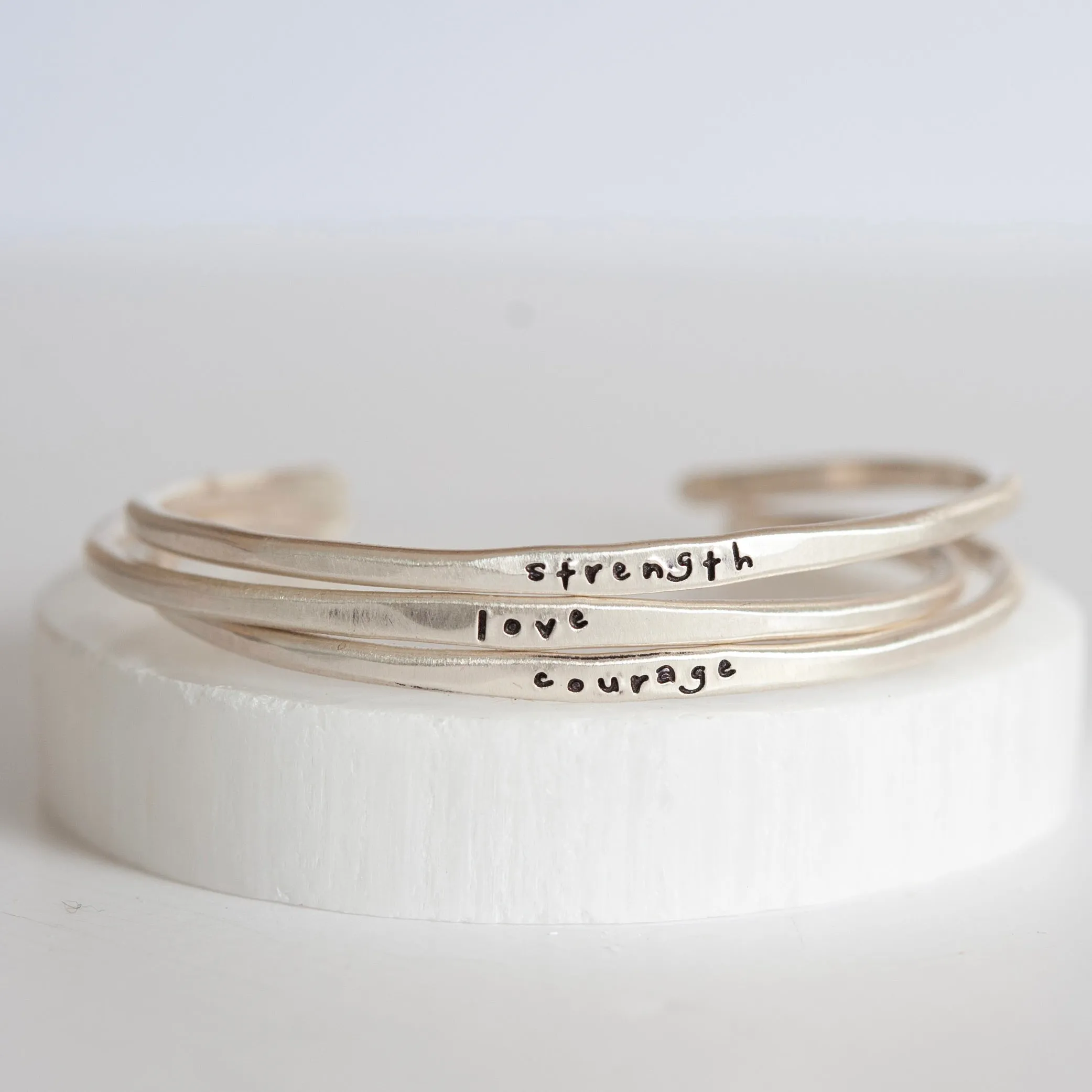 Personalized Sterling Silver Stacking Cuff Bracelet