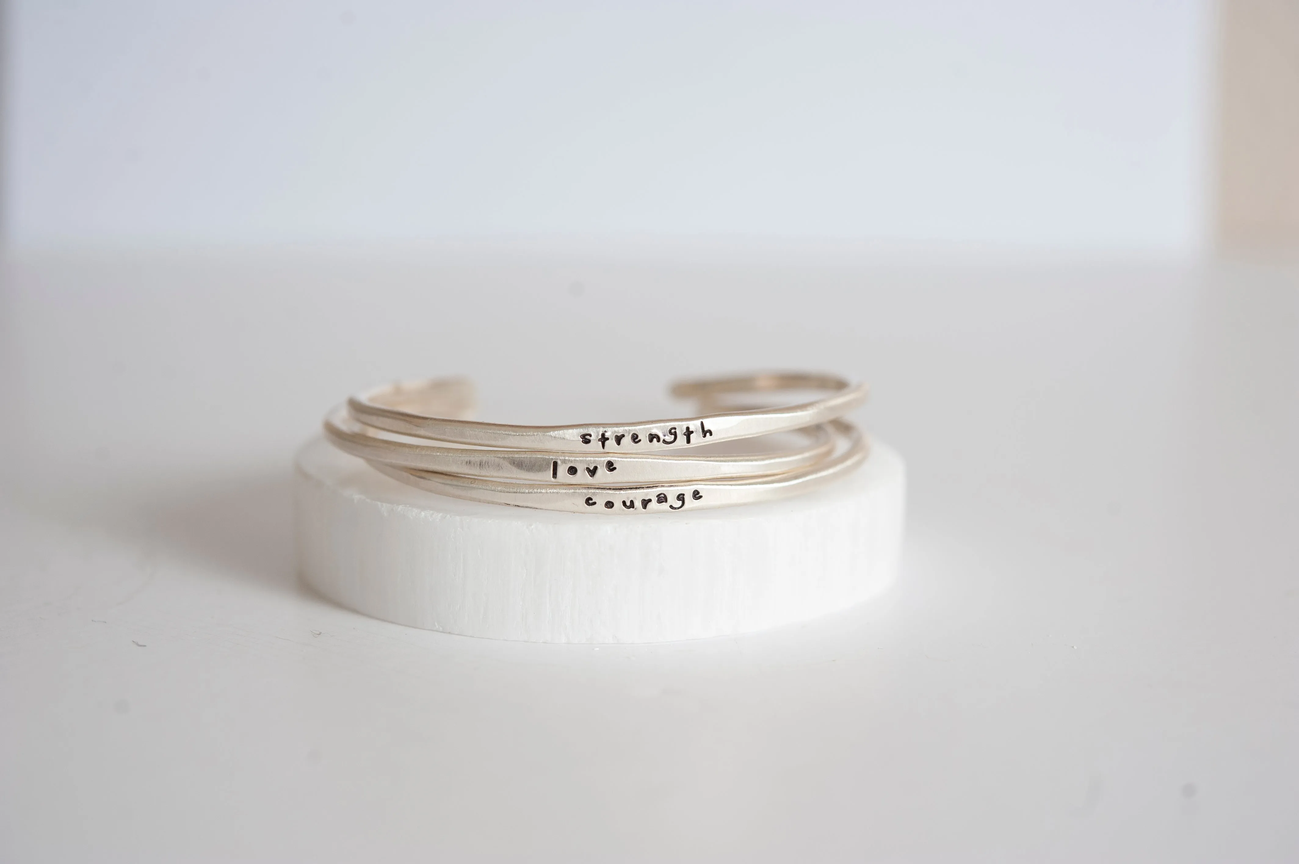 Personalized Sterling Silver Stacking Cuff Bracelet