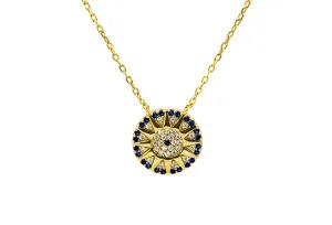 "RA" Evil Eye Sapphire CZ Necklace