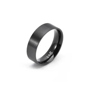 RG600B B.Tiff Simplicity 6 Black Anodized Stainless Steel Stacking Plain Ring