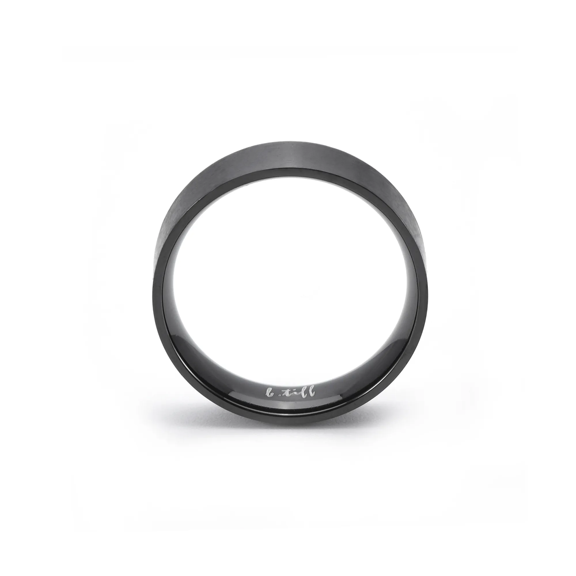 RG600B B.Tiff Simplicity 6 Black Anodized Stainless Steel Stacking Plain Ring