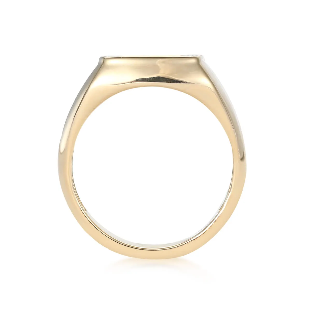 Ripple Pattern Diamond Signet Ring