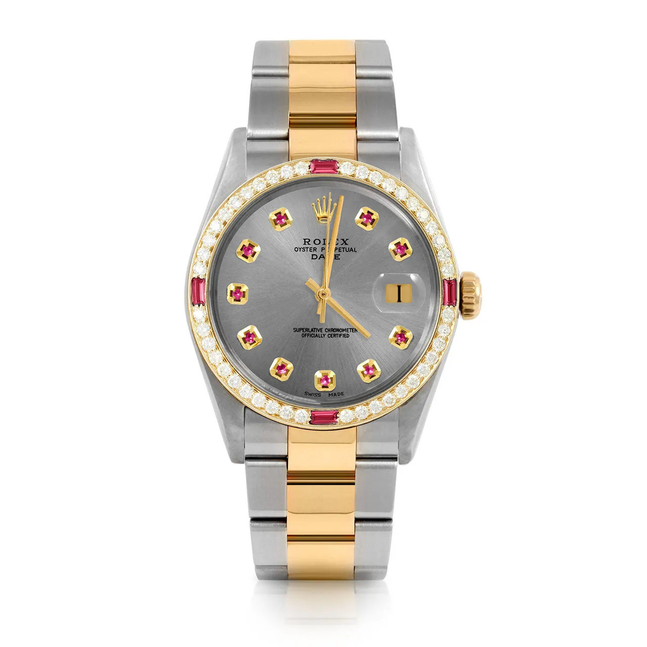 Rolex Date 34mm | 1500-TT-SLT-RBY-AM-4RBY-OYS