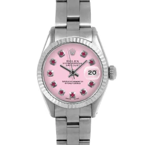 Rolex Datejust 26mm | 6917-SS-PNK-RBY-AM-FLT-OYS