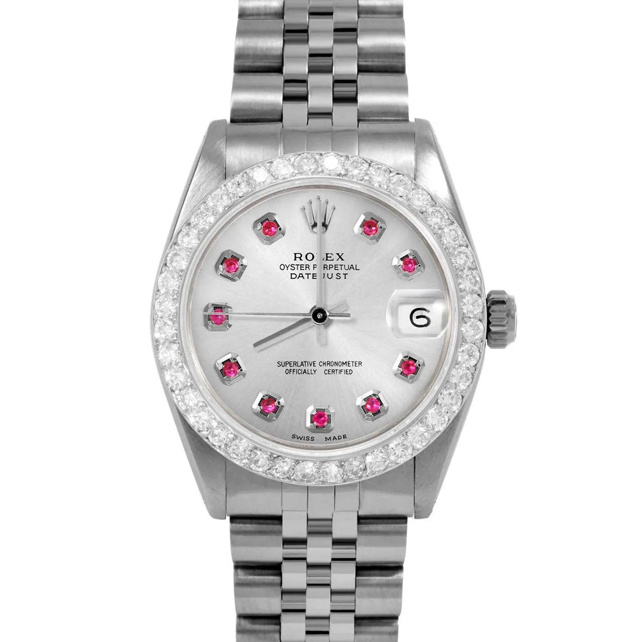 Rolex Datejust 31mm | 6827-SS-SLV-RBY-AM-2CT-JBL