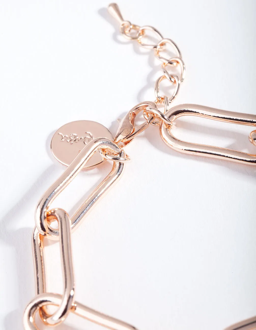 Rose Gold Rectangle Chain Link Bracelet