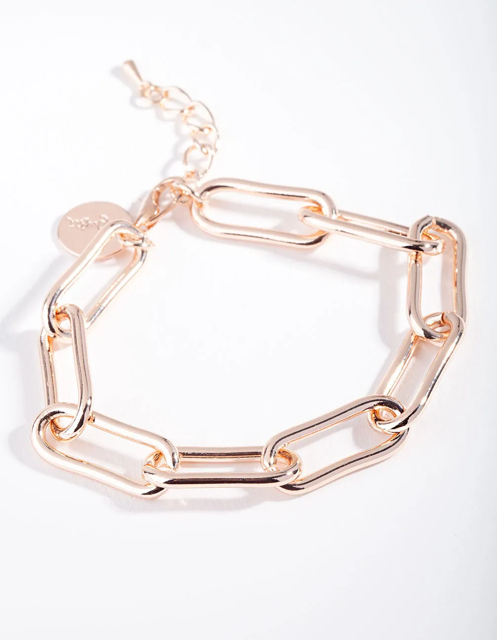 Rose Gold Rectangle Chain Link Bracelet