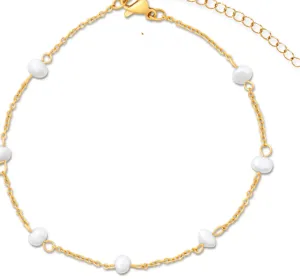 Rosette Pearl Chain Anklet- Ellie Vail