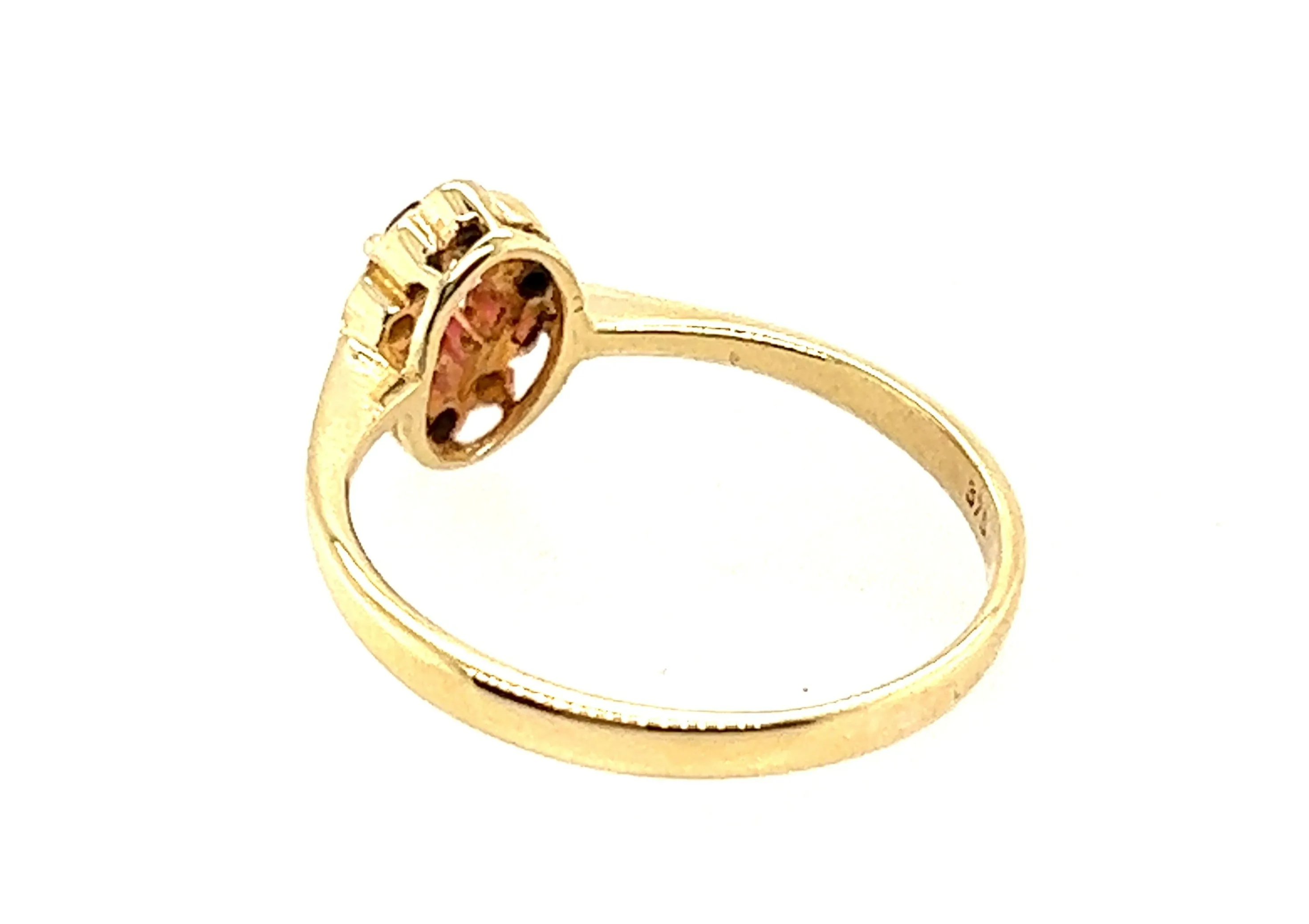 Ruby & Cubic Zirconia Yellow Gold Ring