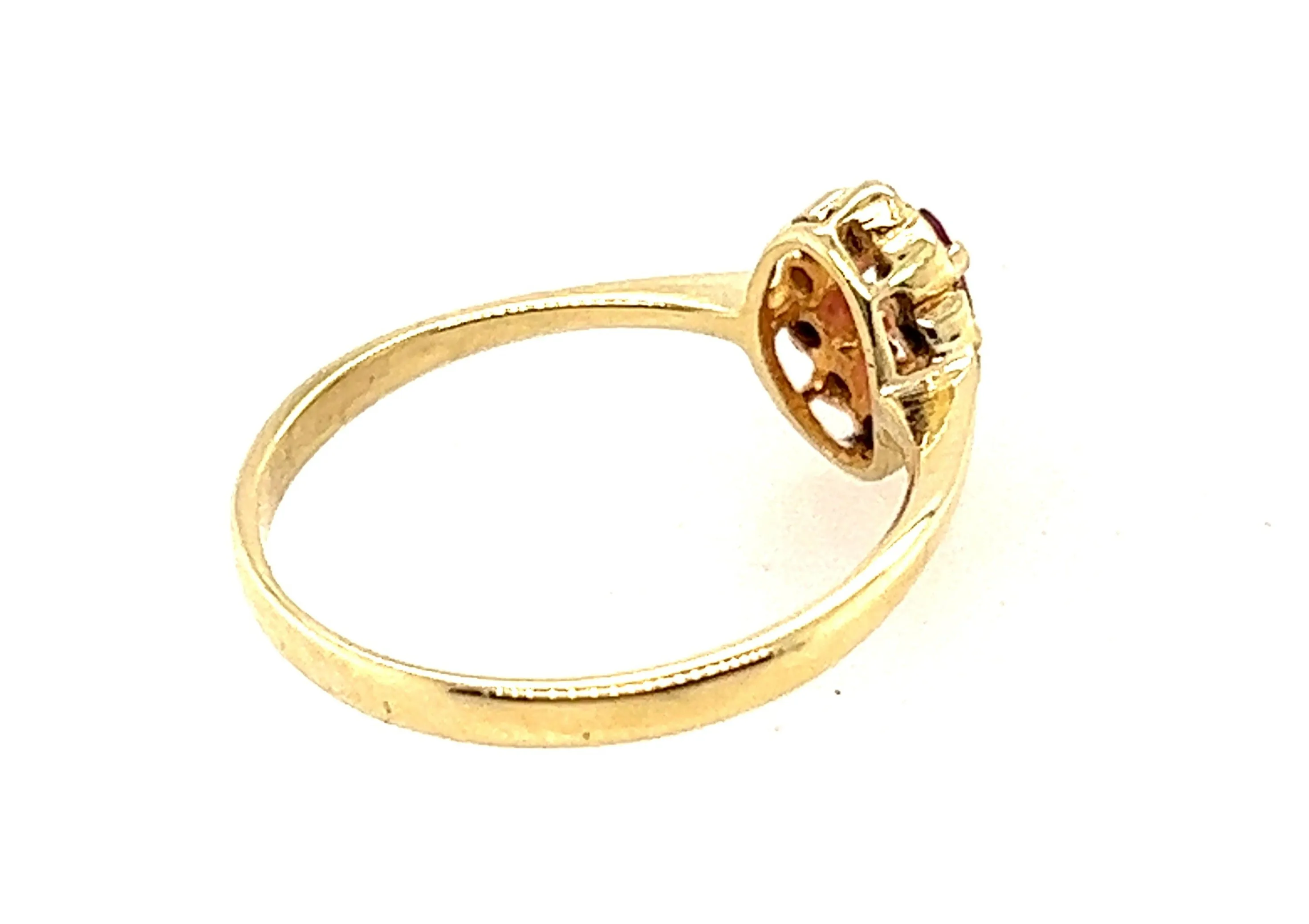 Ruby & Cubic Zirconia Yellow Gold Ring