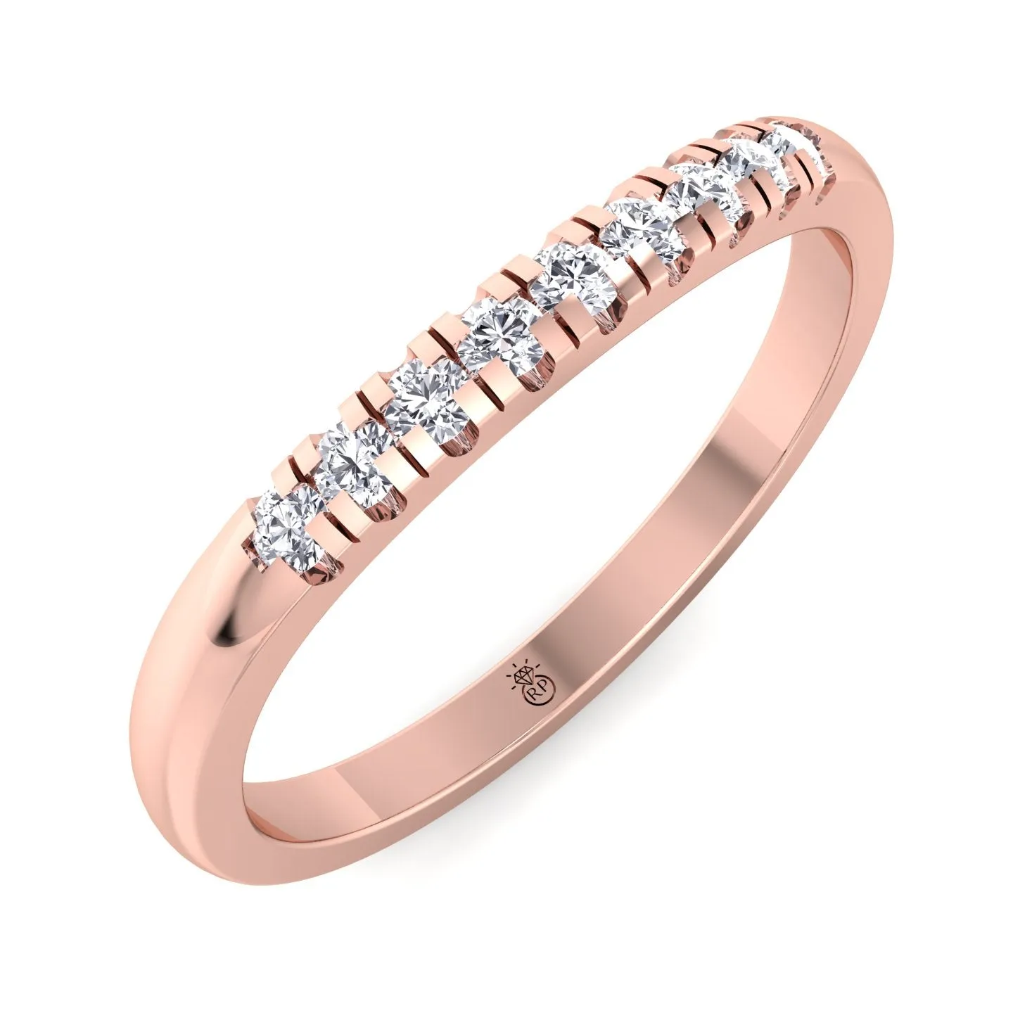 Samui - French Set Wedding Band (0.06 CT)