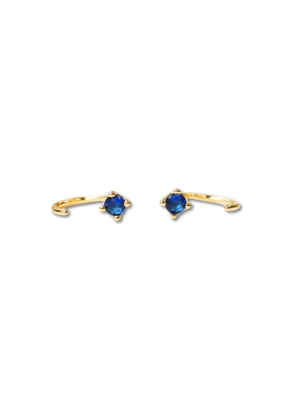 Sapphire CZ Huggie Earrings