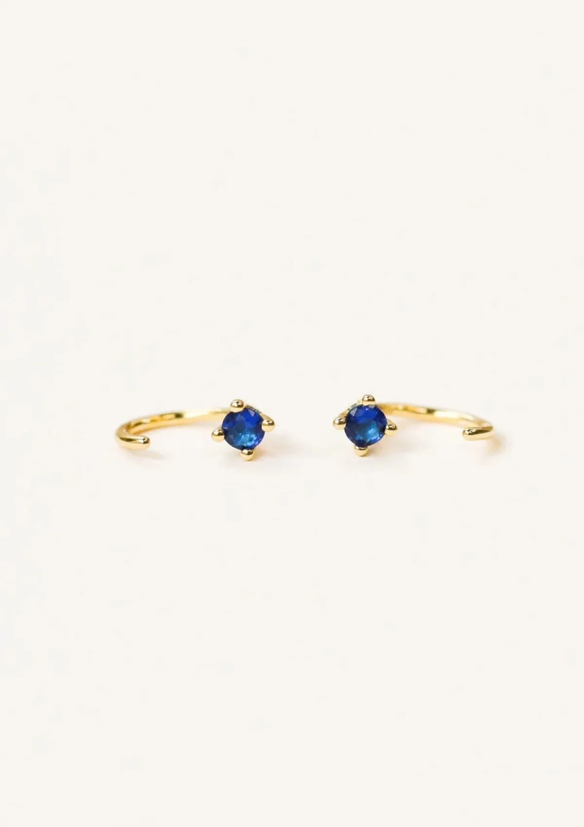 Sapphire CZ Huggie Earrings