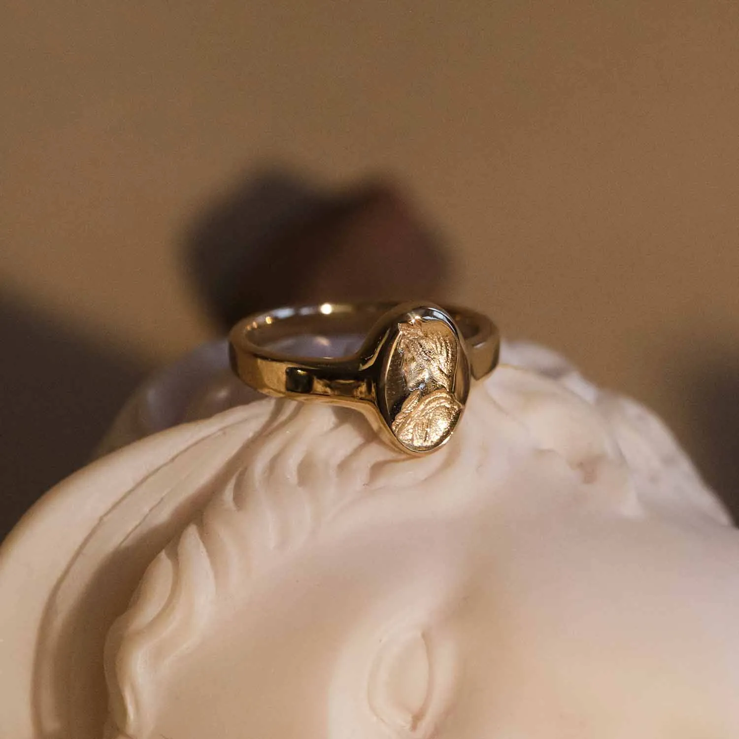 Sappho Solid Gold Signet Ring