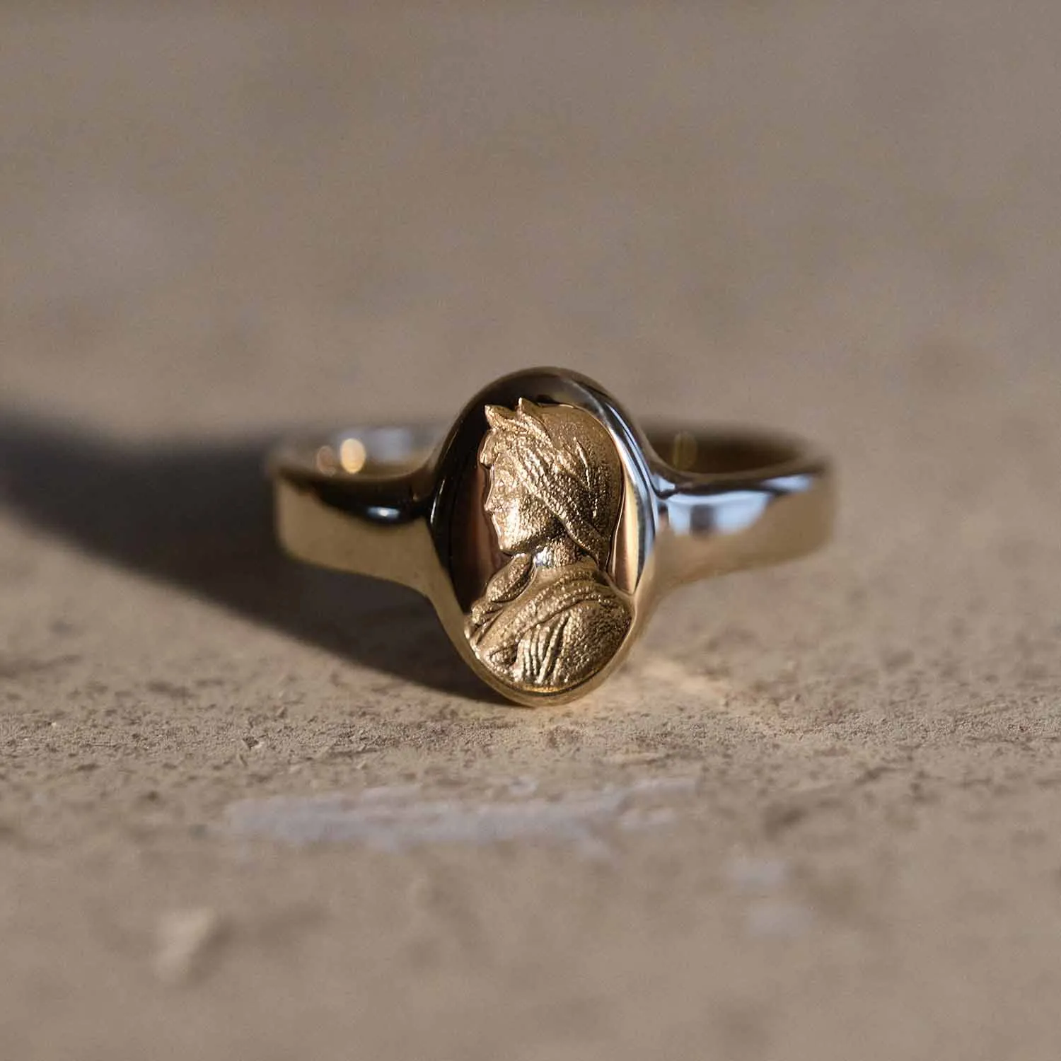 Sappho Solid Gold Signet Ring