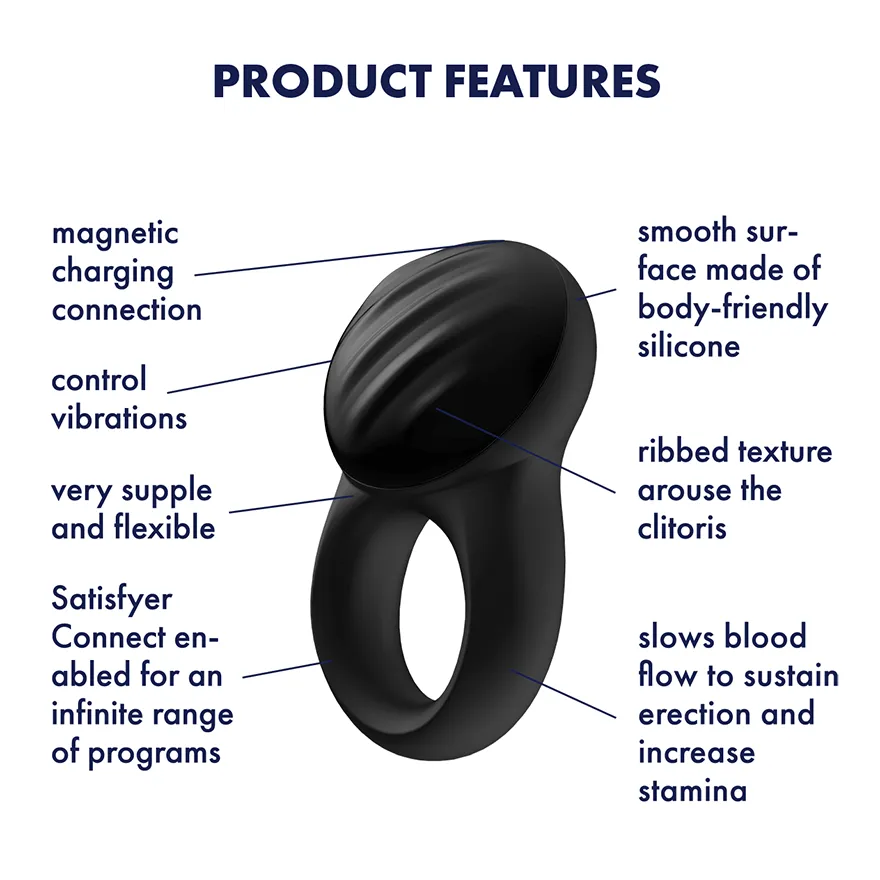 Satisfyer - Signet Ring App-Controlled Bluetooth Cock Ring (Black)