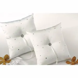 Scattered Pearls and Sparkling Crystals Wedding Ring Bearer Pillow