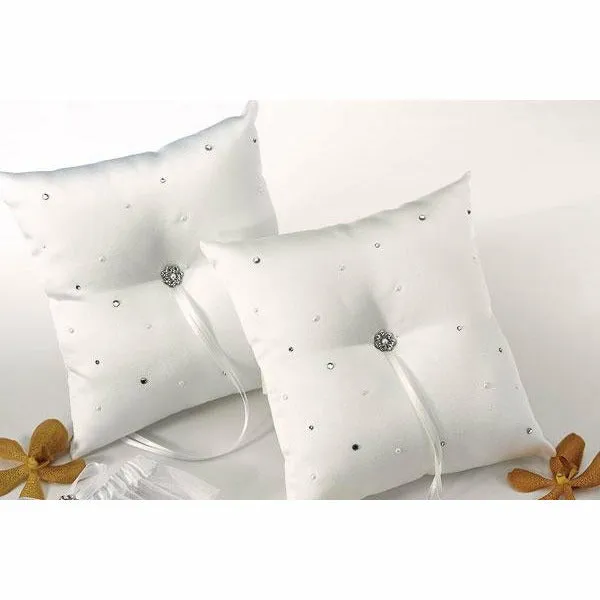 Scattered Pearls and Sparkling Crystals Wedding Ring Bearer Pillow