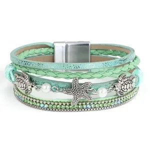 'Sea Life' Charm Cuff Bracelet - green