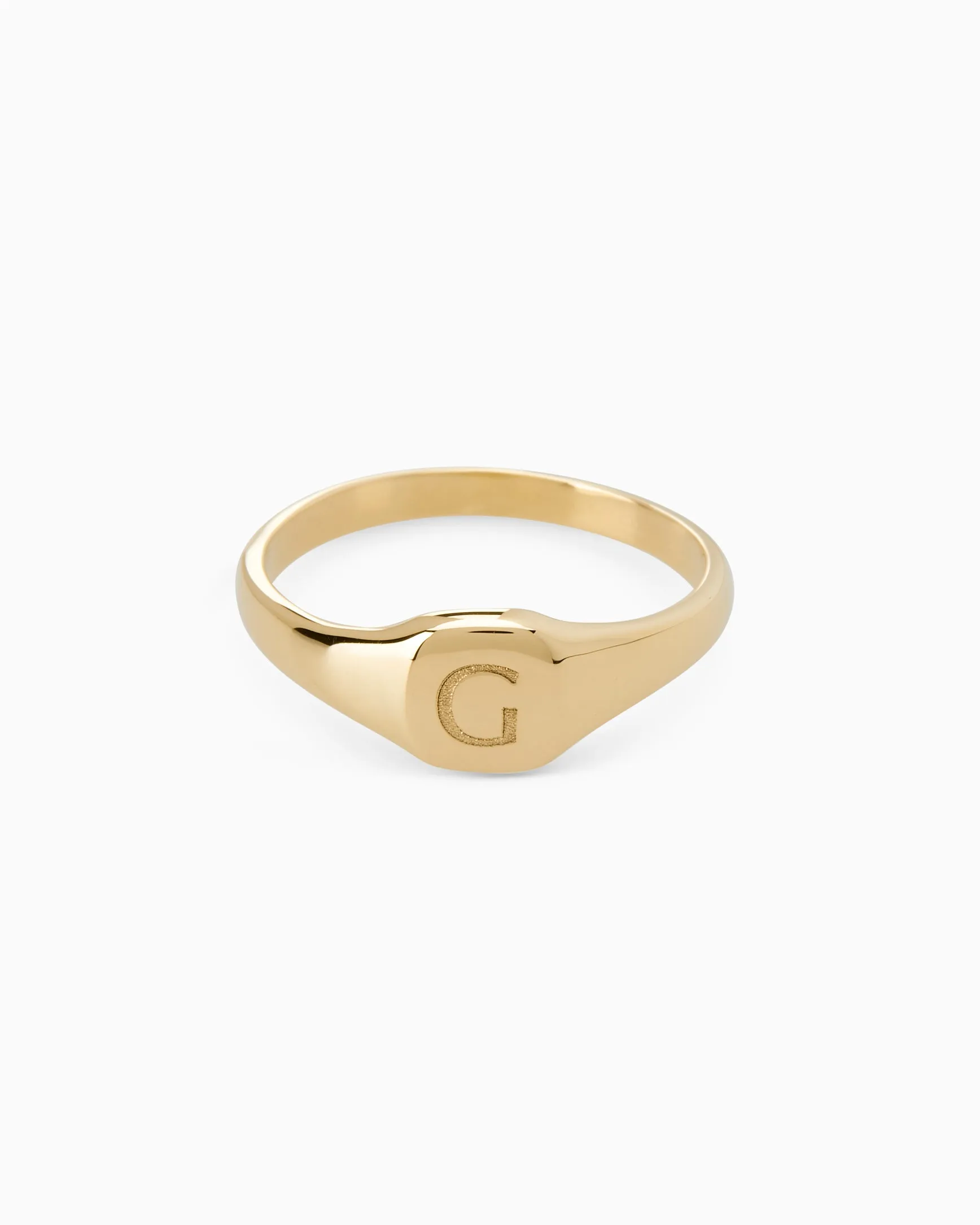 Signature Petite Square Signet Ring | Yellow Gold