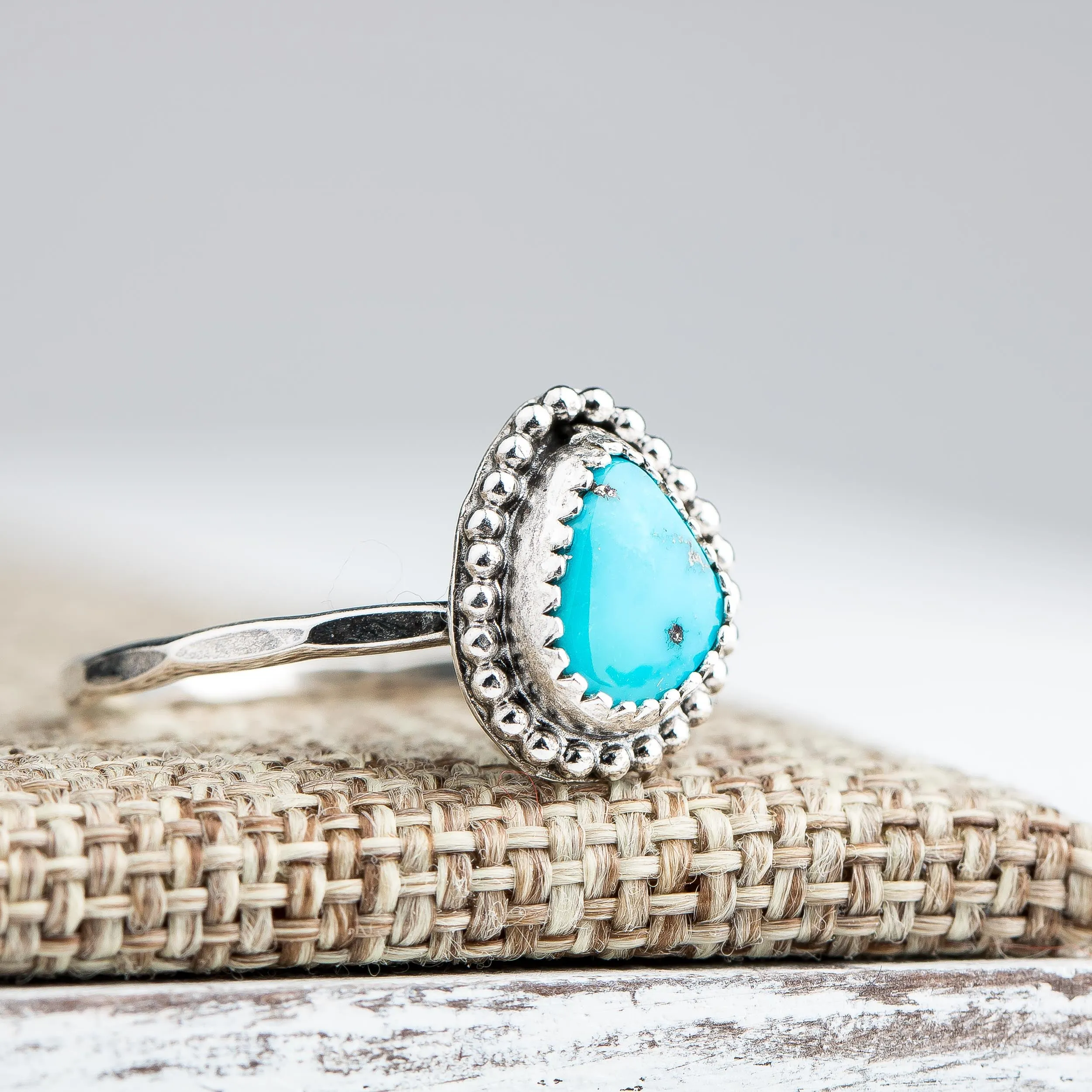 Size 8.25 Aqua Blue Morenci Turquoise Gemstone Ring