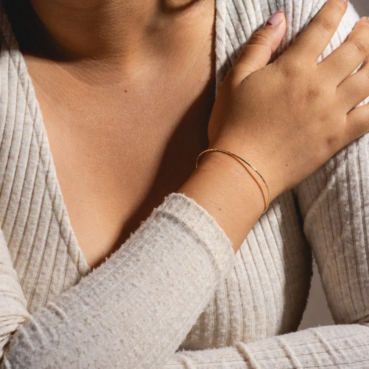 Solid Gold Structured Bracelet