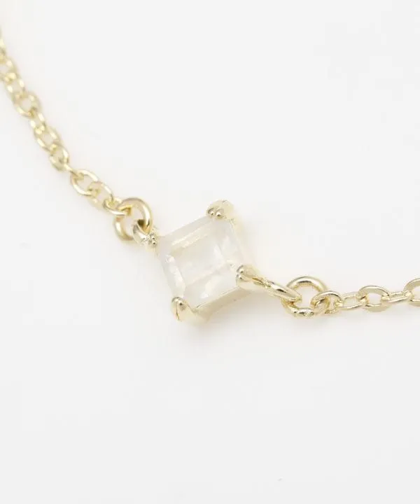 Square Cut Rainbow Moonstone Bracelet