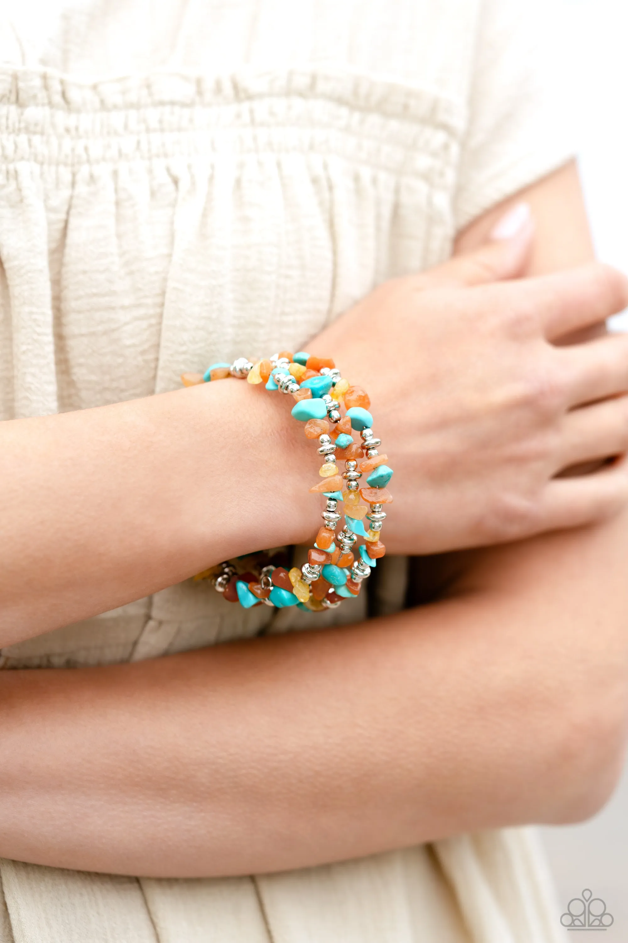 Stacking Stones - Orange Bracelet - Paparazzi Accessories