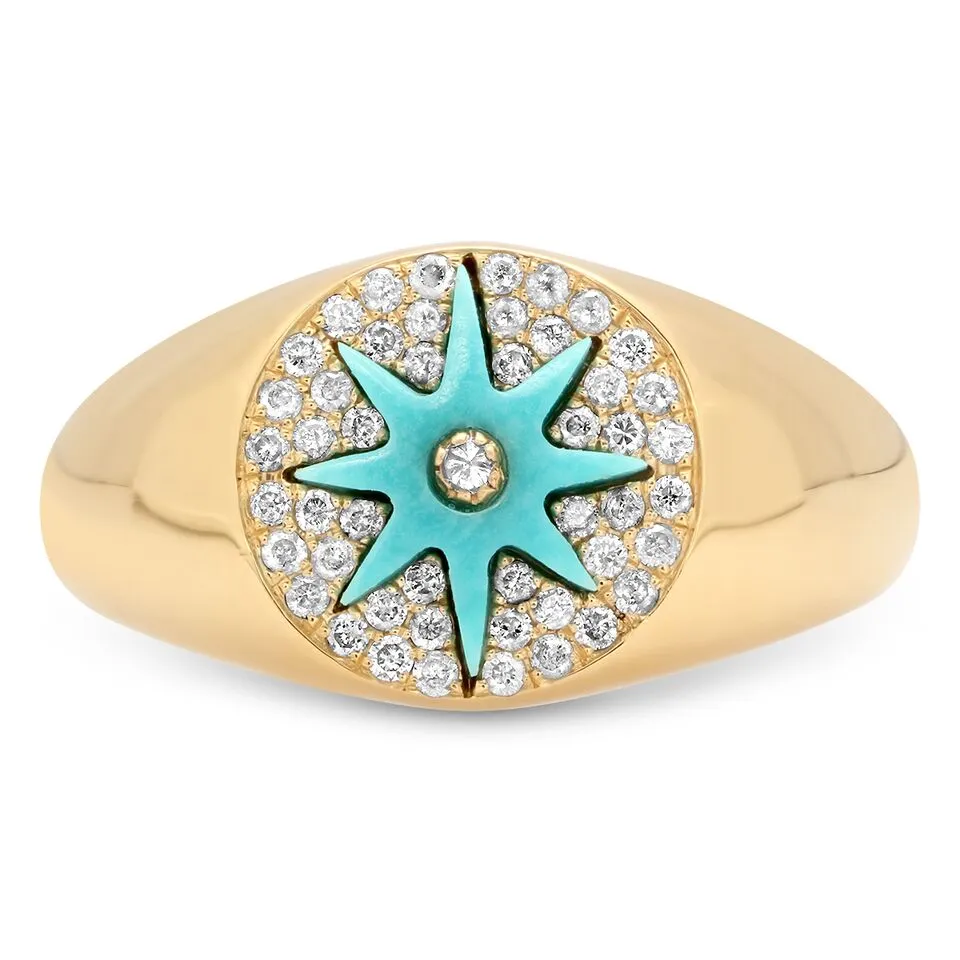 Star Signet Turquoise Hardstone