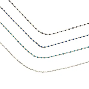 Sterling Silver Beaded Color Anklet