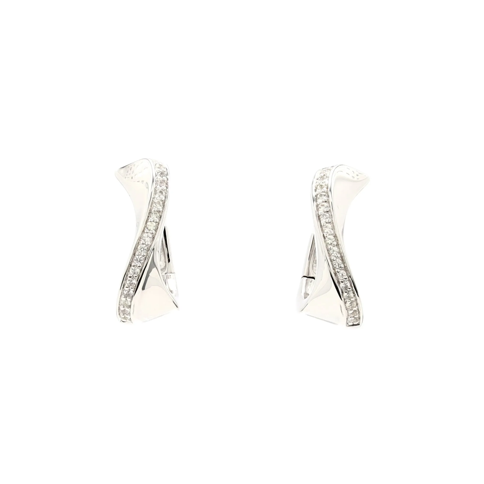 Sterling Silver Earrings with White Sapphire