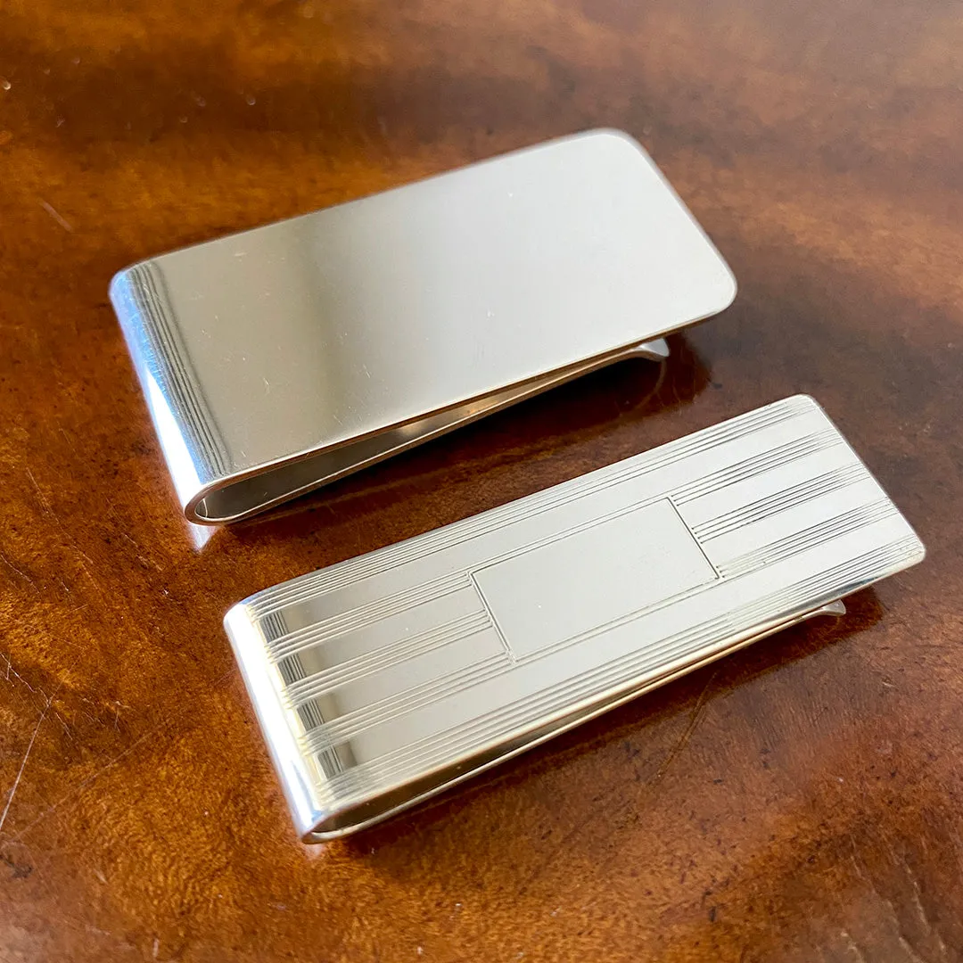 Sterling Silver Engine Turned Money Clip