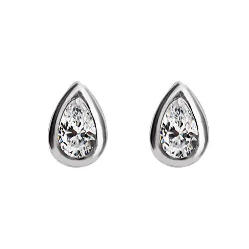 Sterling Silver Hypoallergenic Shine Zircon Earrings Studs for Women Anniversary Birthday