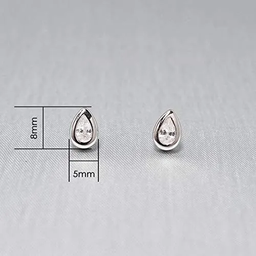 Sterling Silver Hypoallergenic Shine Zircon Earrings Studs for Women Anniversary Birthday