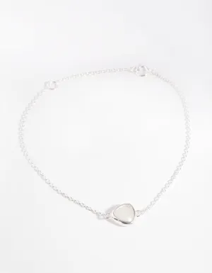 Sterling Silver Moonstone Bezel Bracelet