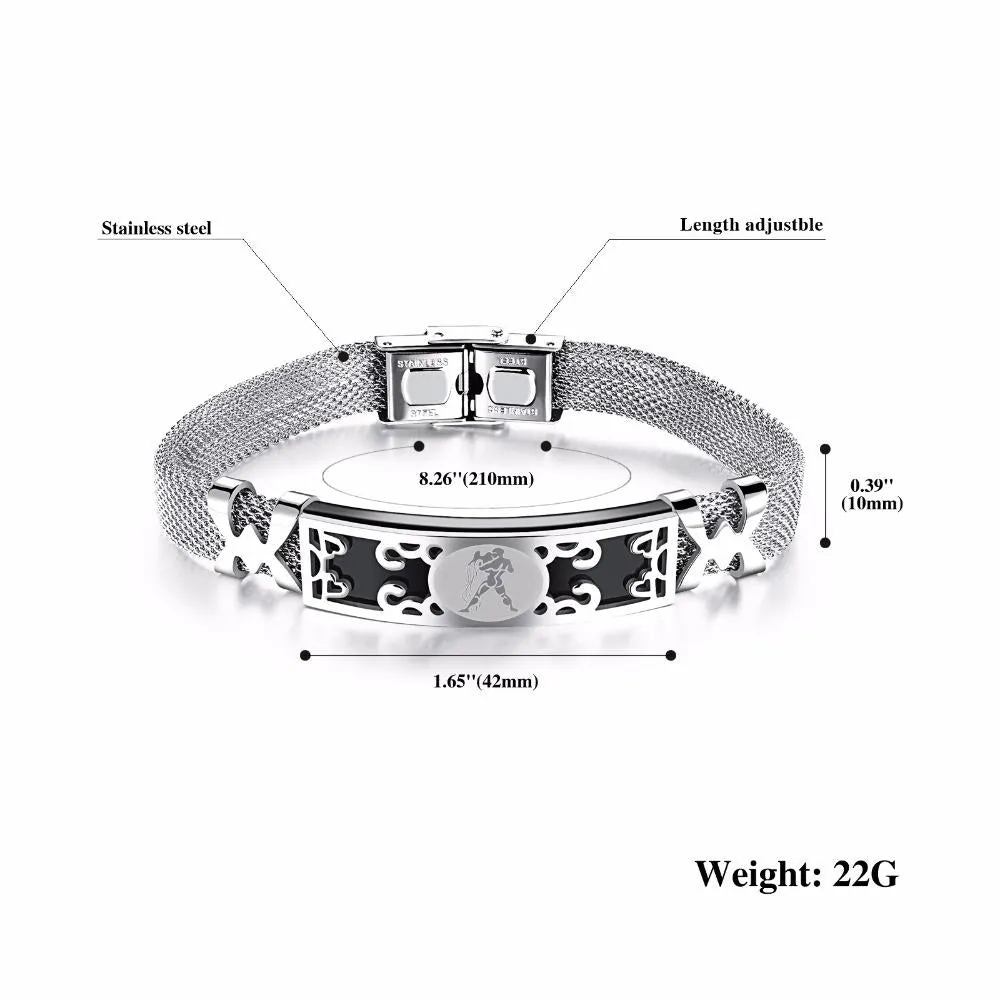 Surgical Stainless Steel Zodiac Constellation Bracelet