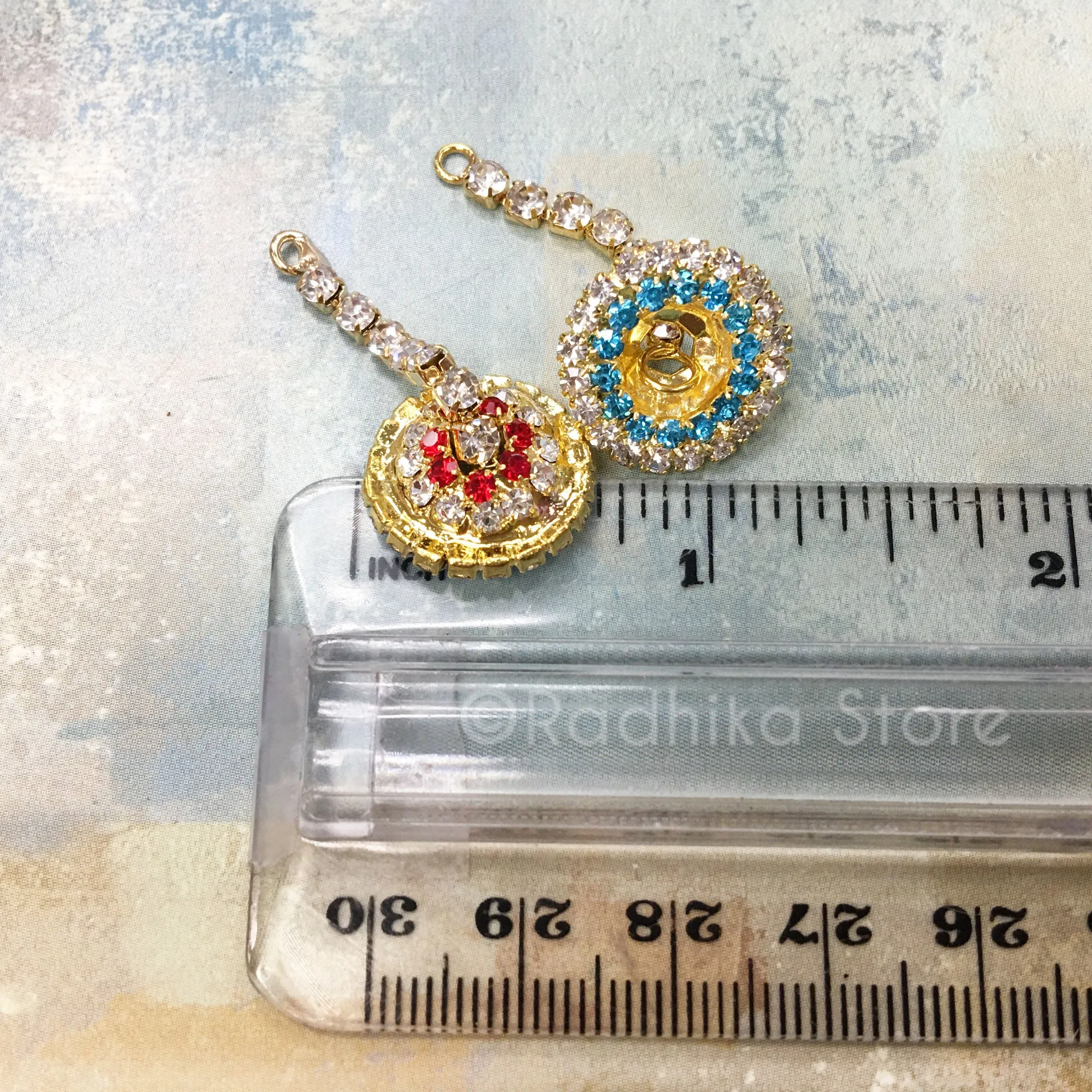 Teal Blue Rhinestone Deity Kartal