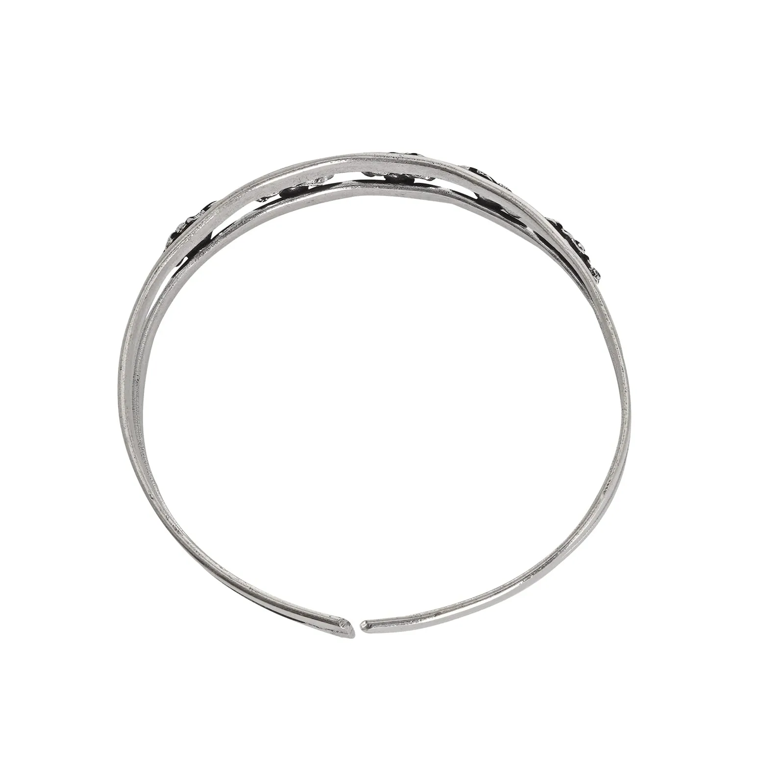 TEEJH Mandira Silver Oxidised Bracelet Cuff