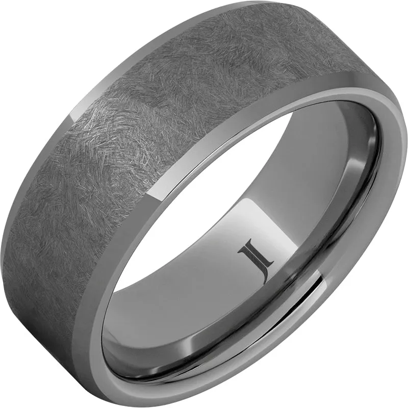 The Sentinel – Rugged Tungsten Hand Textured Ring