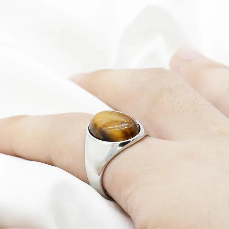 Tiger Eye  925 Sterling Silver Signet Ring