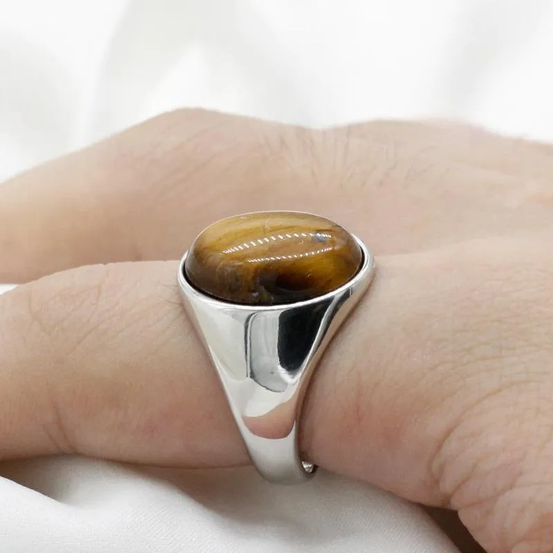 Tiger Eye  925 Sterling Silver Signet Ring