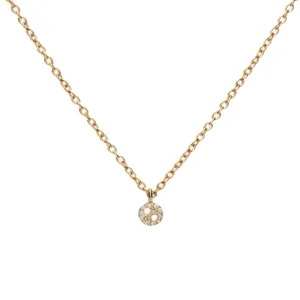 Tiny Signature Diamond Button Necklace