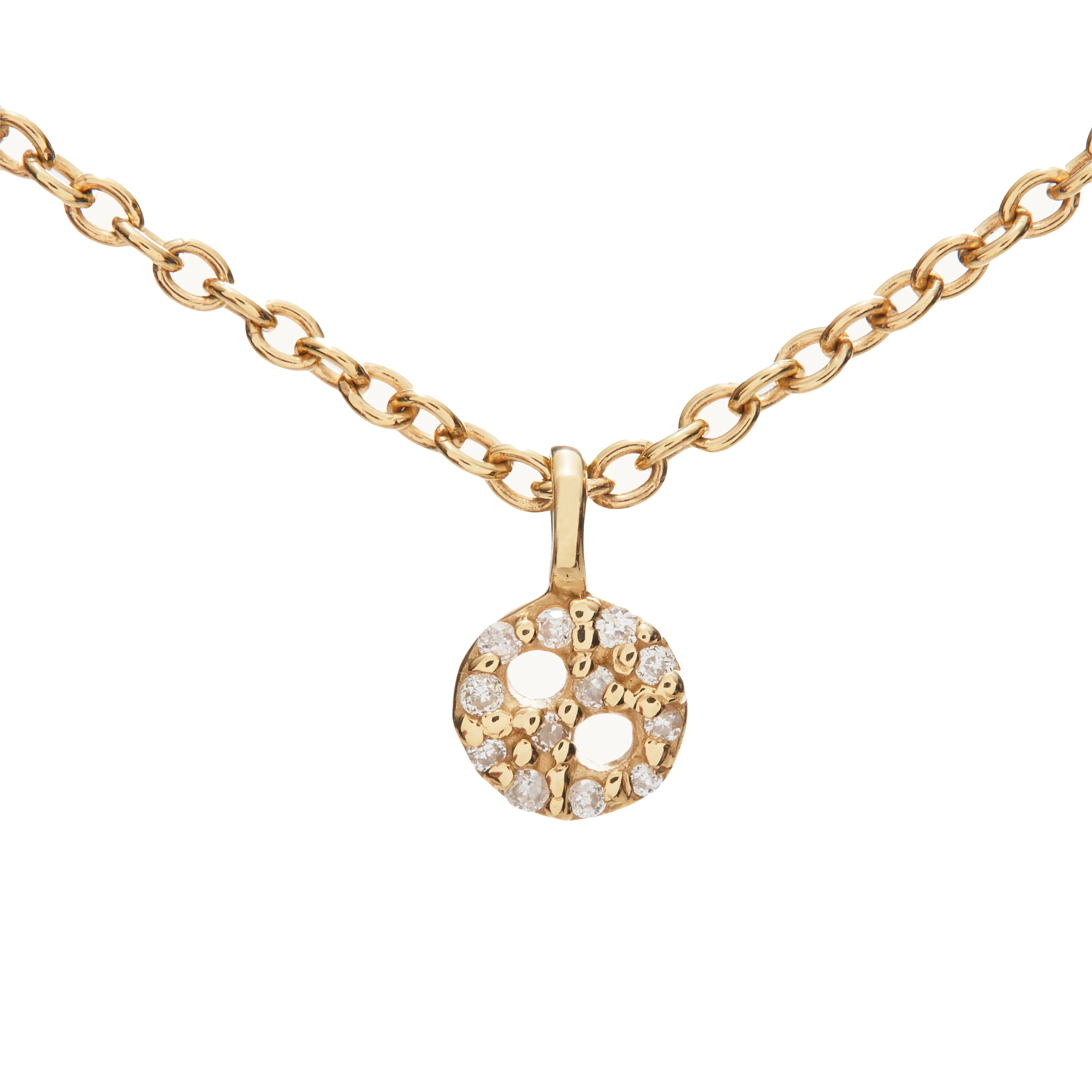 Tiny Signature Diamond Button Necklace