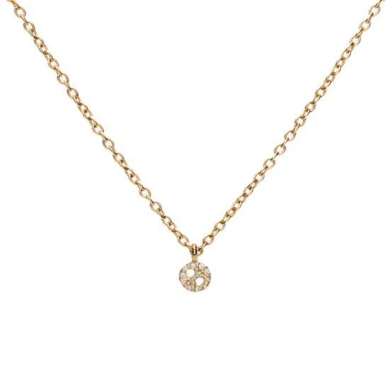 Tiny Signature Diamond Button Necklace