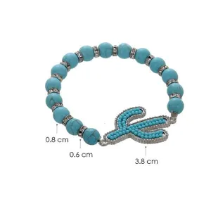 Turquoise Bead Cactus Stretch Bracelet 5460 (12 units)