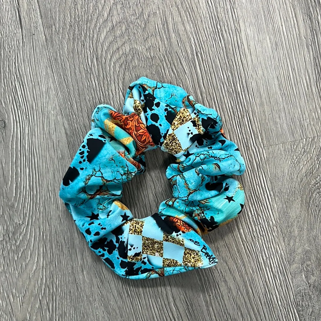 Turquoise Gem Scrunchie