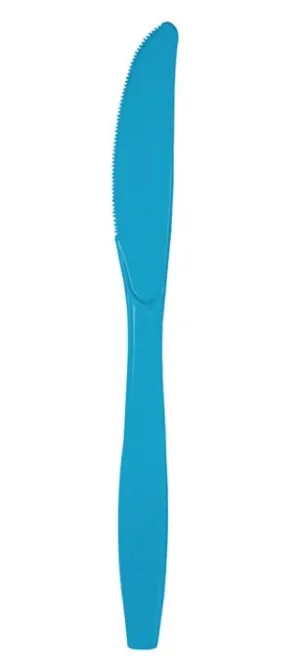 Turquoise Plastic Knives | 24 ct