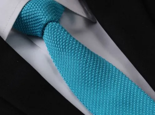 Turquoise Skinny Knit Tie