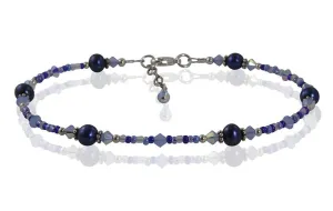 Vibrant Blue Pearl Beaded Anklet